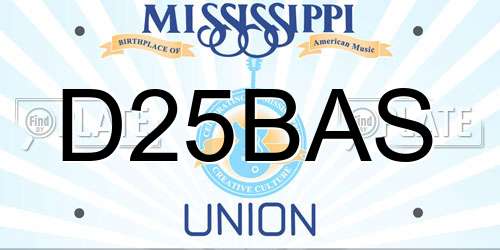 D25BAS Mississippi License Plate