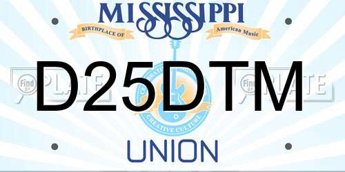 D25DTM Mississippi License Plate