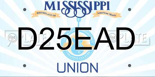 D25EAD Mississippi License Plate