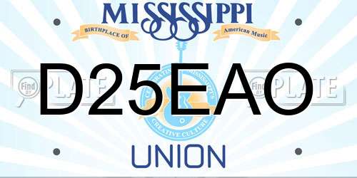 D25EAO Mississippi License Plate