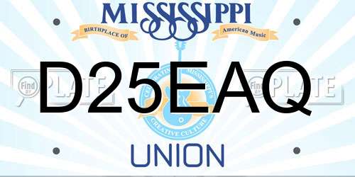 D25EAQ Mississippi License Plate