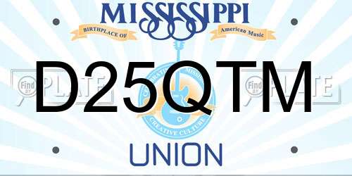 D25QTM Mississippi License Plate