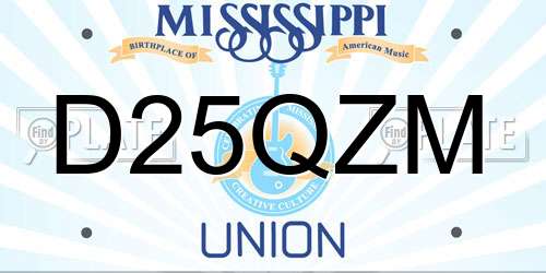 D25QZM Mississippi License Plate