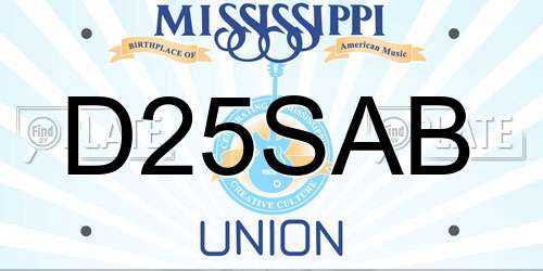 D25SAB Mississippi License Plate