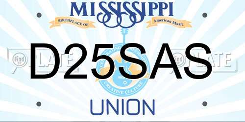 D25SAS Mississippi License Plate