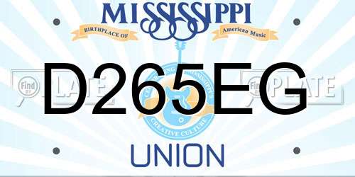 D265EG Mississippi License Plate