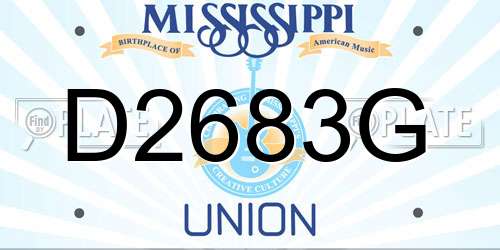 D2683G Mississippi License Plate