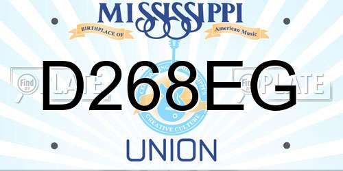 D268EG Mississippi License Plate