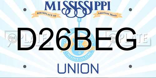 D26BEG Mississippi License Plate