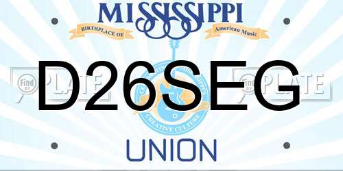 D26SEG Mississippi License Plate