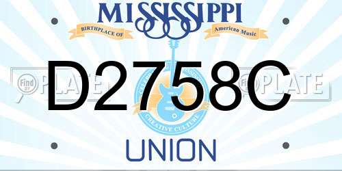 D2758C Mississippi License Plate