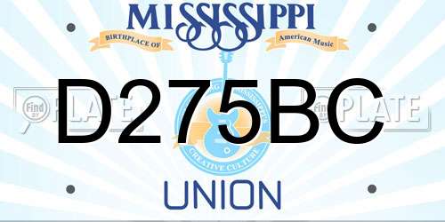 D275BC Mississippi License Plate