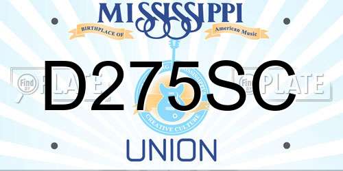 D275SC Mississippi License Plate