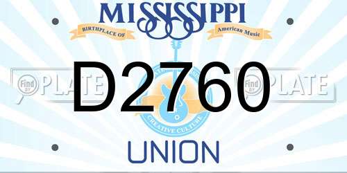 D2760 Mississippi License Plate