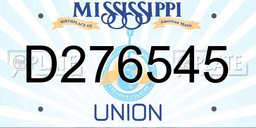 D276545 Mississippi License Plate