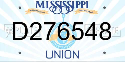D276548 Mississippi License Plate