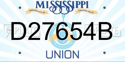D27654B Mississippi License Plate