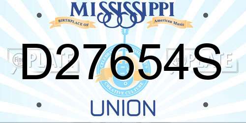 D27654S Mississippi License Plate