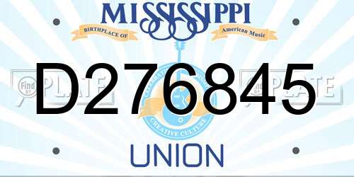 D276845 Mississippi License Plate
