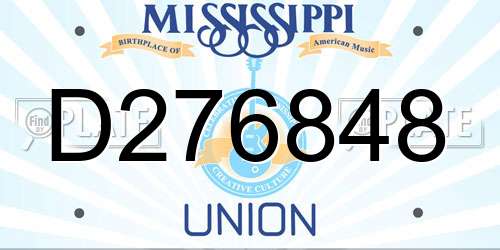 D276848 Mississippi License Plate