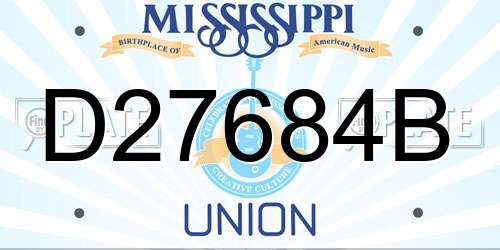 D27684B Mississippi License Plate