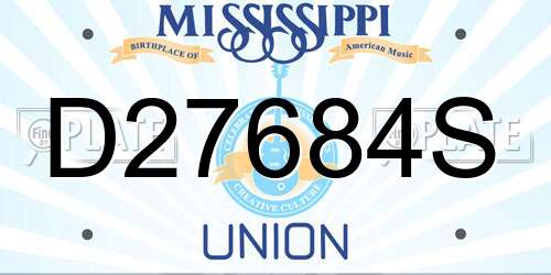 D27684S Mississippi License Plate