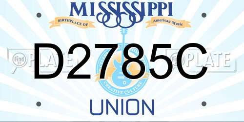 D2785C Mississippi License Plate
