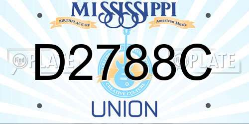 D2788C Mississippi License Plate
