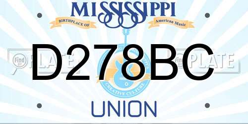 D278BC Mississippi License Plate