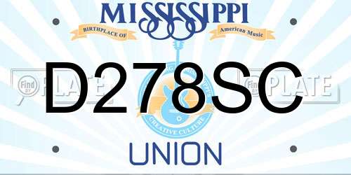 D278SC Mississippi License Plate