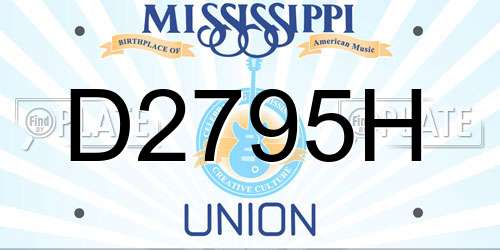 D2795H Mississippi License Plate