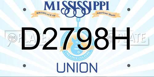 D2798H Mississippi License Plate