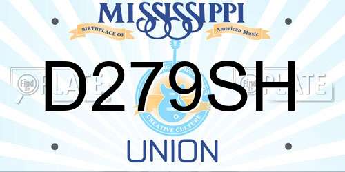 D279SH Mississippi License Plate