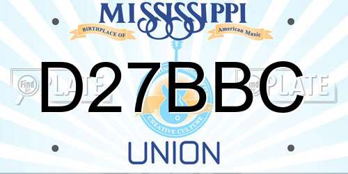 D27BBC Mississippi License Plate