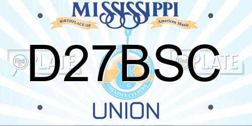 D27BSC Mississippi License Plate