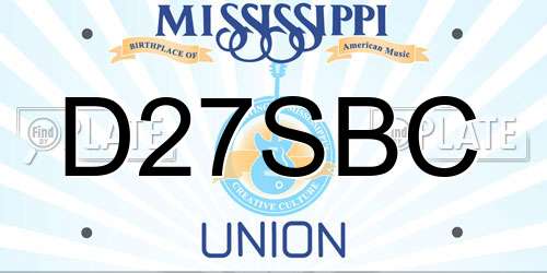 D27SBC Mississippi License Plate