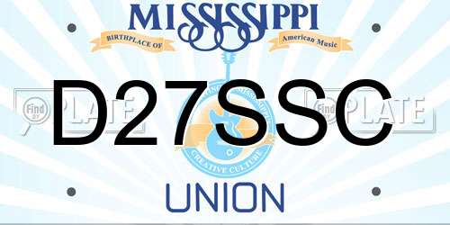 D27SSC Mississippi License Plate