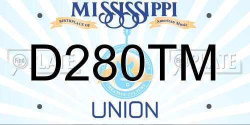D280TM Mississippi License Plate