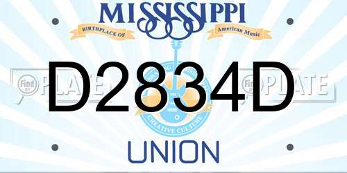 D2834D Mississippi License Plate