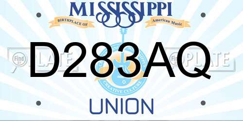 D283AQ Mississippi License Plate