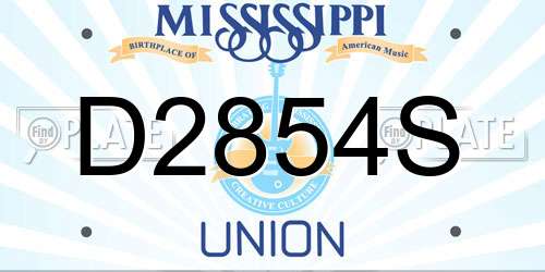 D2854S Mississippi License Plate