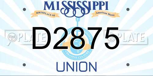 D2875 Mississippi License Plate