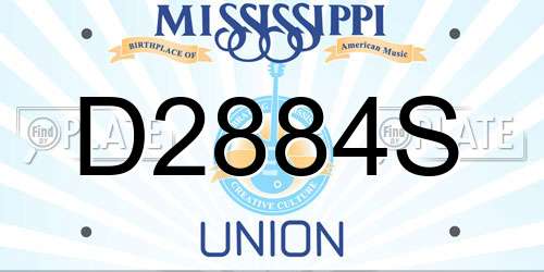 D2884S Mississippi License Plate