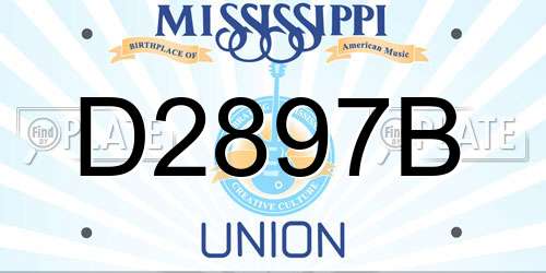D2897B Mississippi License Plate
