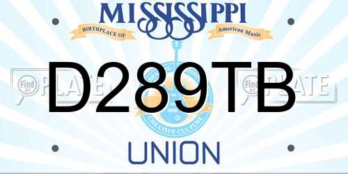 D289TB Mississippi License Plate