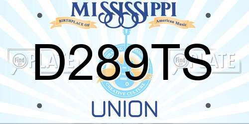 D289TS Mississippi License Plate