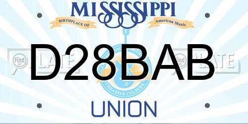 D28BAB Mississippi License Plate