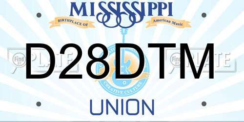 D28DTM Mississippi License Plate