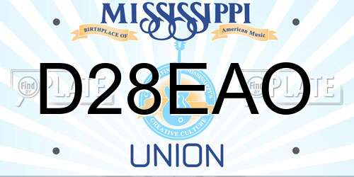 D28EAO Mississippi License Plate