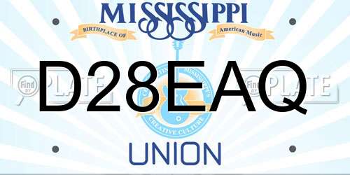 D28EAQ Mississippi License Plate
